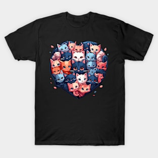 cat in love shape T-Shirt